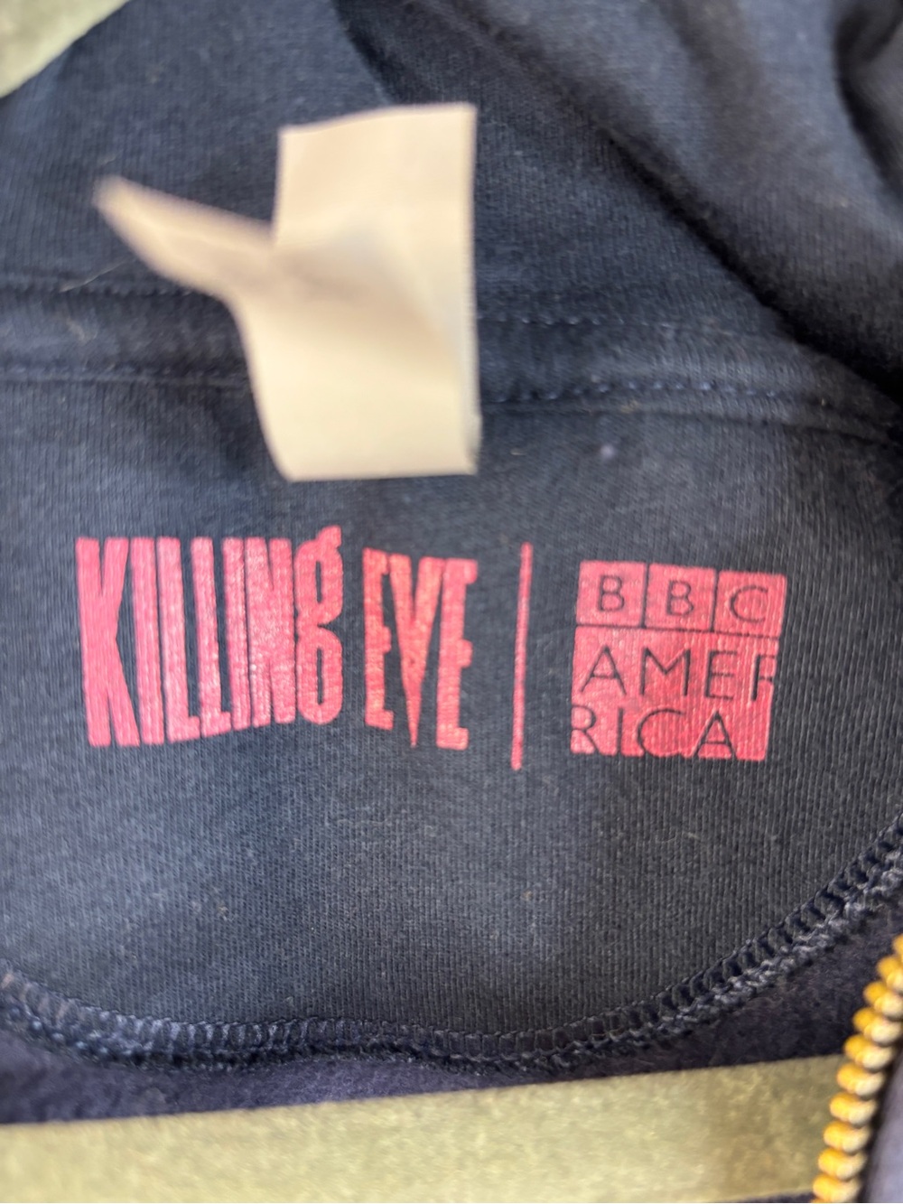 Next Level “Killing Eve” Pig with Hat Zip Up Hoodie in Blue + Pink - Picture 4 of 5